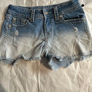 Miss Me Faded Blue Jean Shorts